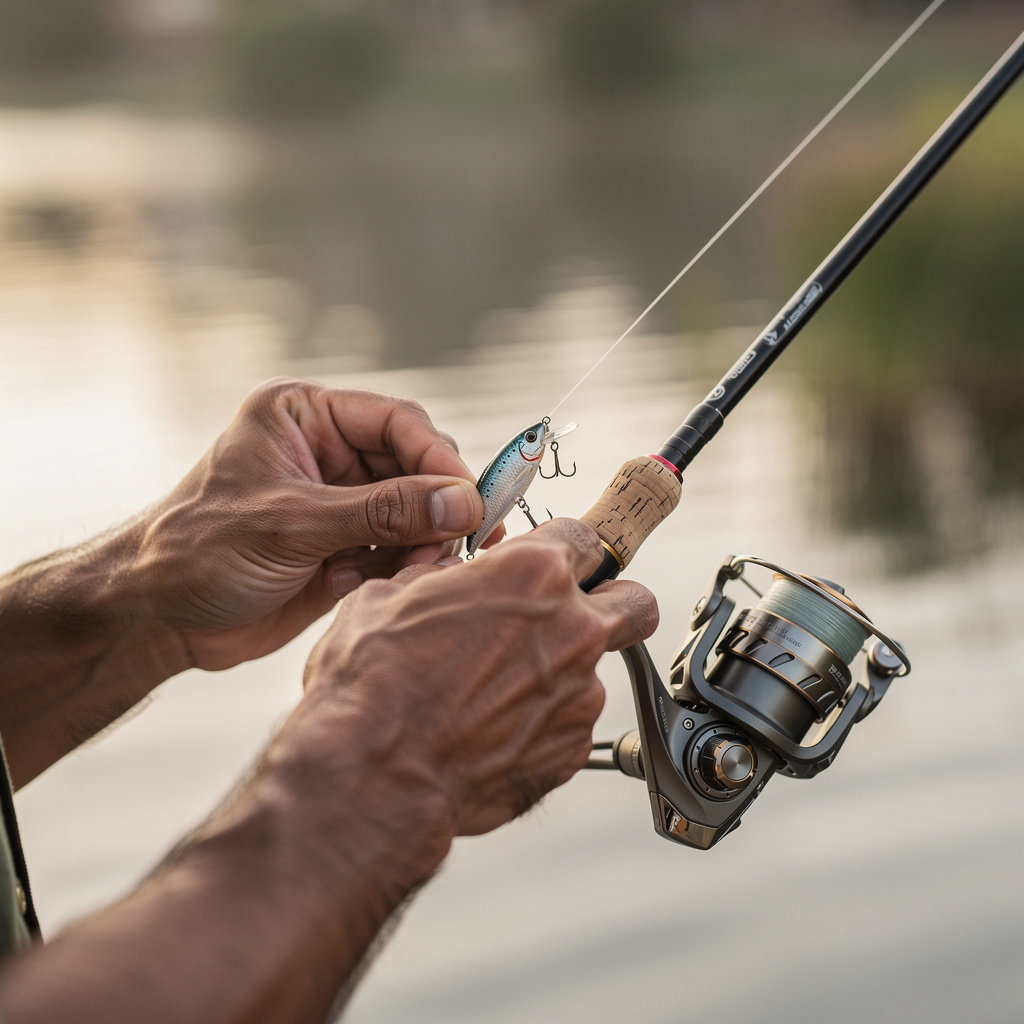 Angler fishing at Hollis Lake in Mission Trails Regional Park, San Diego - premier destination for Largemouth bass and Bluegill