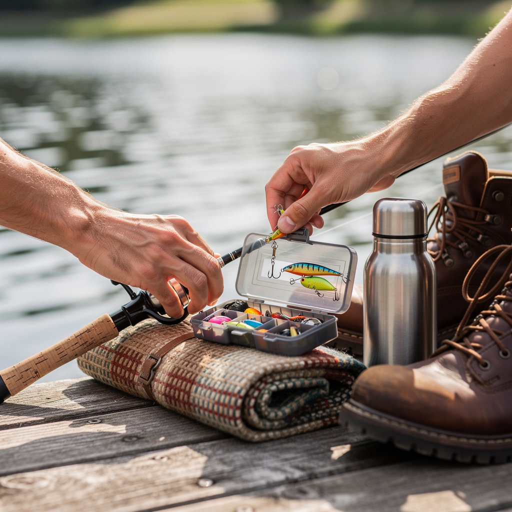 Family enjoying a picnic and hiking near Hollis Lake in Mission Trails Regional Park, San Diego